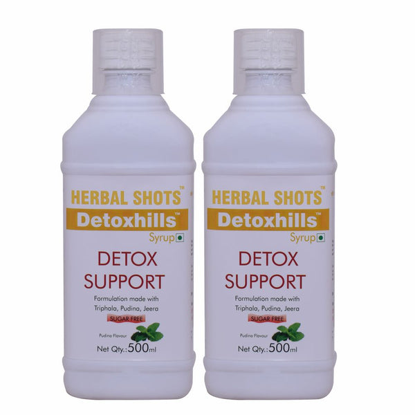 Herbal Hills Detoxhills Herbal Shots 500ml (Pack of 2) healthy detox drink, daily use, tasty, 30ml daily for cleansing toxins
