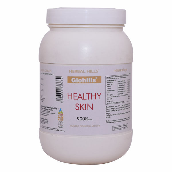 Herbal Hills Glohills - Value Pack 900 Capsules - Healthy Skin glow for all, activated with herbal naturals like Aloe, Neem and Triphala - soft capsules