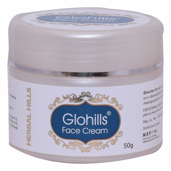 Herbalhills Glohills 50g face cream, acne cream with Aloe l- Prevents acne, dark spots and gives natural skin glow