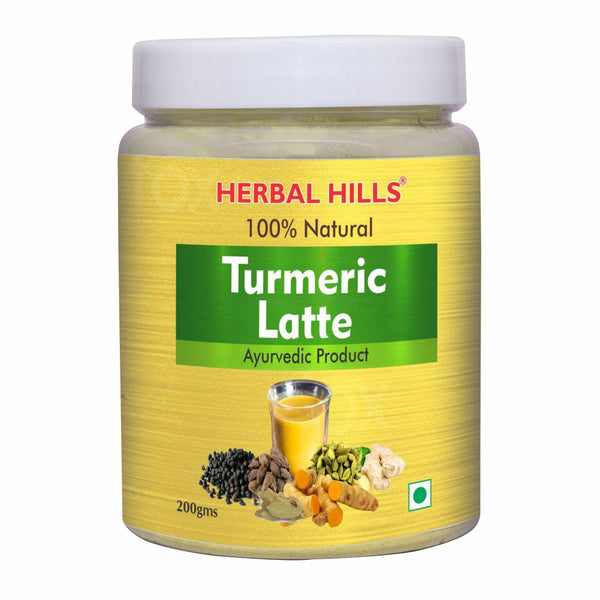Herbal Hills Haldi Milk powder, Golden Turmeric Milk Latte (200 gms) jar packing