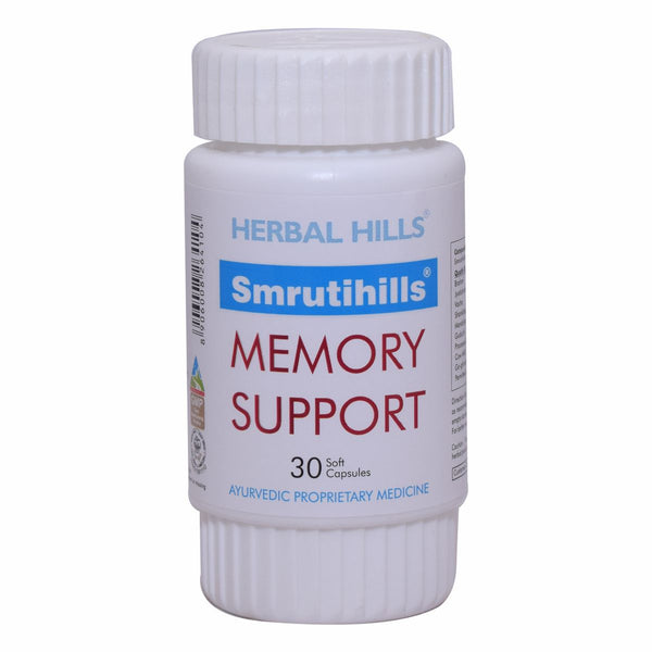 Herbal Hills Smrutihills 30 Capsules - memory booster, brain tonic with clarified butter, Improves concentration and brain function - soft capsule