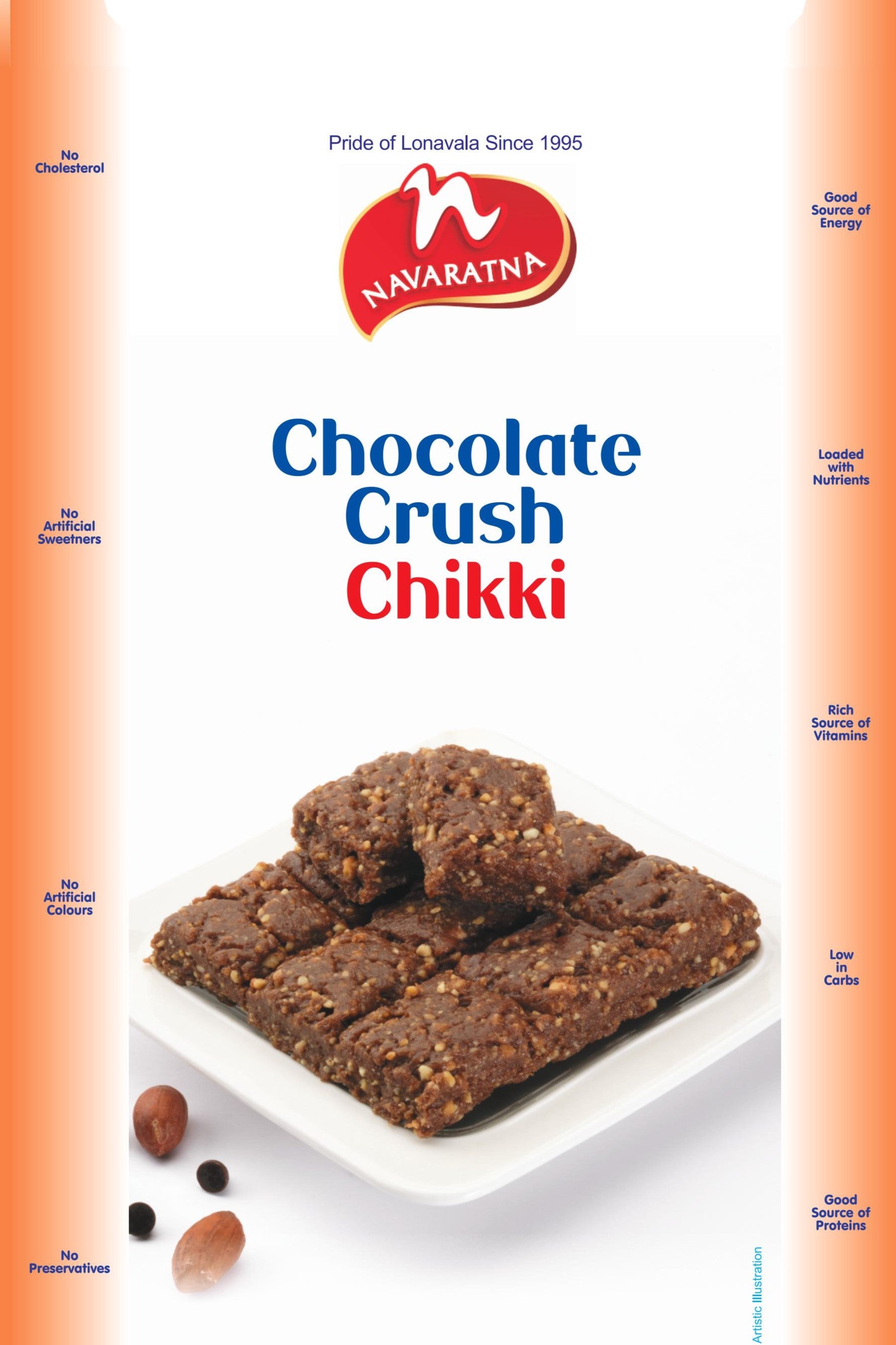 Navratna Chocolate Crush Chikki - Lonavalafoods.com