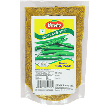 Green Chilly pickle in standy (Set of 4 - 200gm each) - Kishor Masalewala