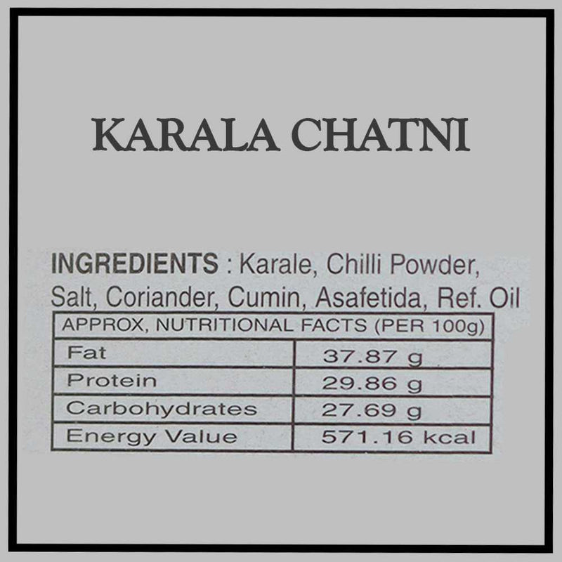 Karala Chutney (Set of 2 - 100gm each) - Kishor Masalewala