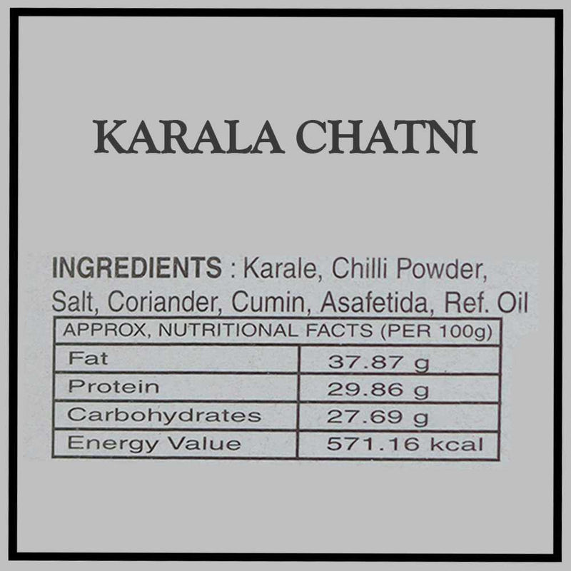 Karala Chutney (Set of 2 - 100gm each) - Kishor Masalewala