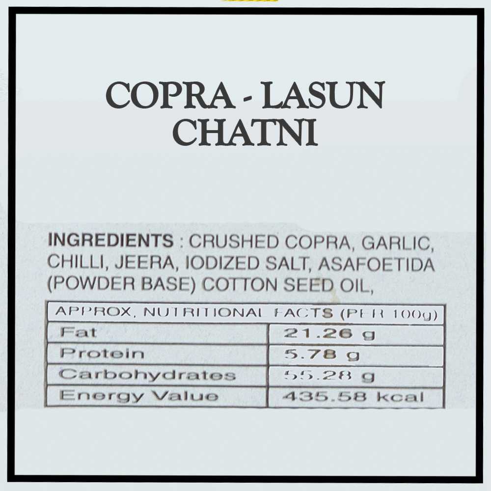 Khobra Lasun Chutney /खोबरा लसूण चटणी (Set of 2 - 100gm each) - Kishor Masalewala