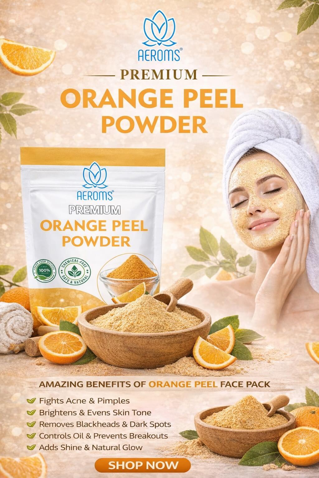 Aeroms Lmon Peel Powder | Pure & Natural,Pure & Natural Lemon Peel Powder | Skin Brightening, Tan Removal, Acne Control & Dandruff Care | Vitamin C Rich | 100% Chemical-Free & Fine Micro Powder - Lonavalafoods.com
