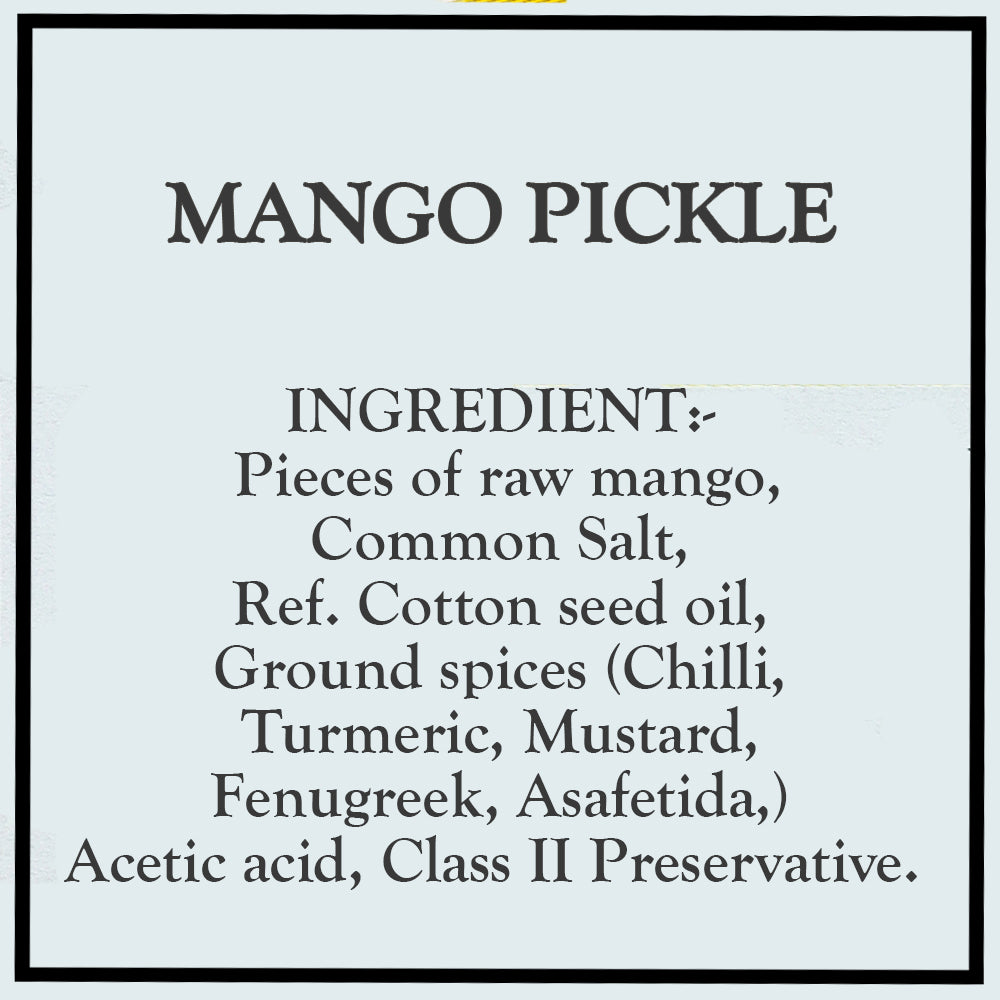 Mango Pickle / Aam ka achar / आंब्याचे लोणचे- Kishor Masalewala