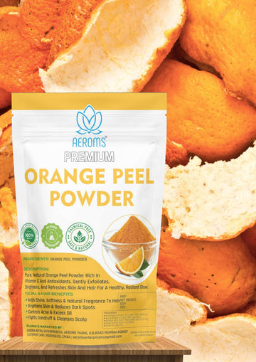 Aeroms - Pure Orange Peel Powder for Skin & Hair – Natural Vitamin C Glow100% Organic | Skin Brightening | Anti-Acne & Anti-Tan | Pore Tightening & Oil Control. - Lonavalafoods.com