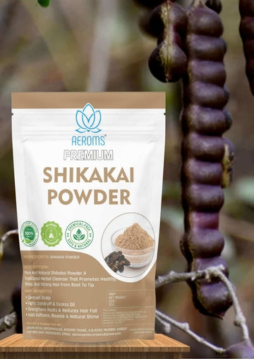 Aeroms - Shikakai Powder – Herbal Hair Cleanser & Natural Conditioner100% Organic | Controls Hair Fall & Dandruff | Promotes Thicker, Strong & Shiny Hair - Lonavalafoods.com