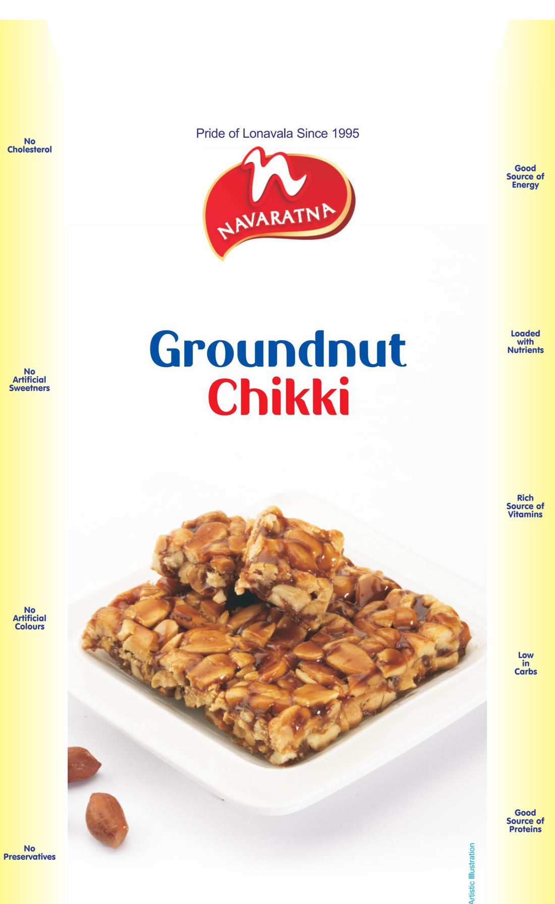 Navratna Whole Groundnut / Peanut/ Shengdana  Chikki - Lonavalafoods.com