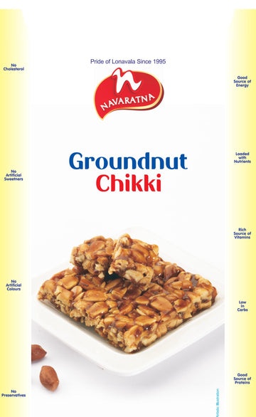Navratna Whole Groundnut / Peanut/ Shengdana  Chikki - Lonavalafoods.com