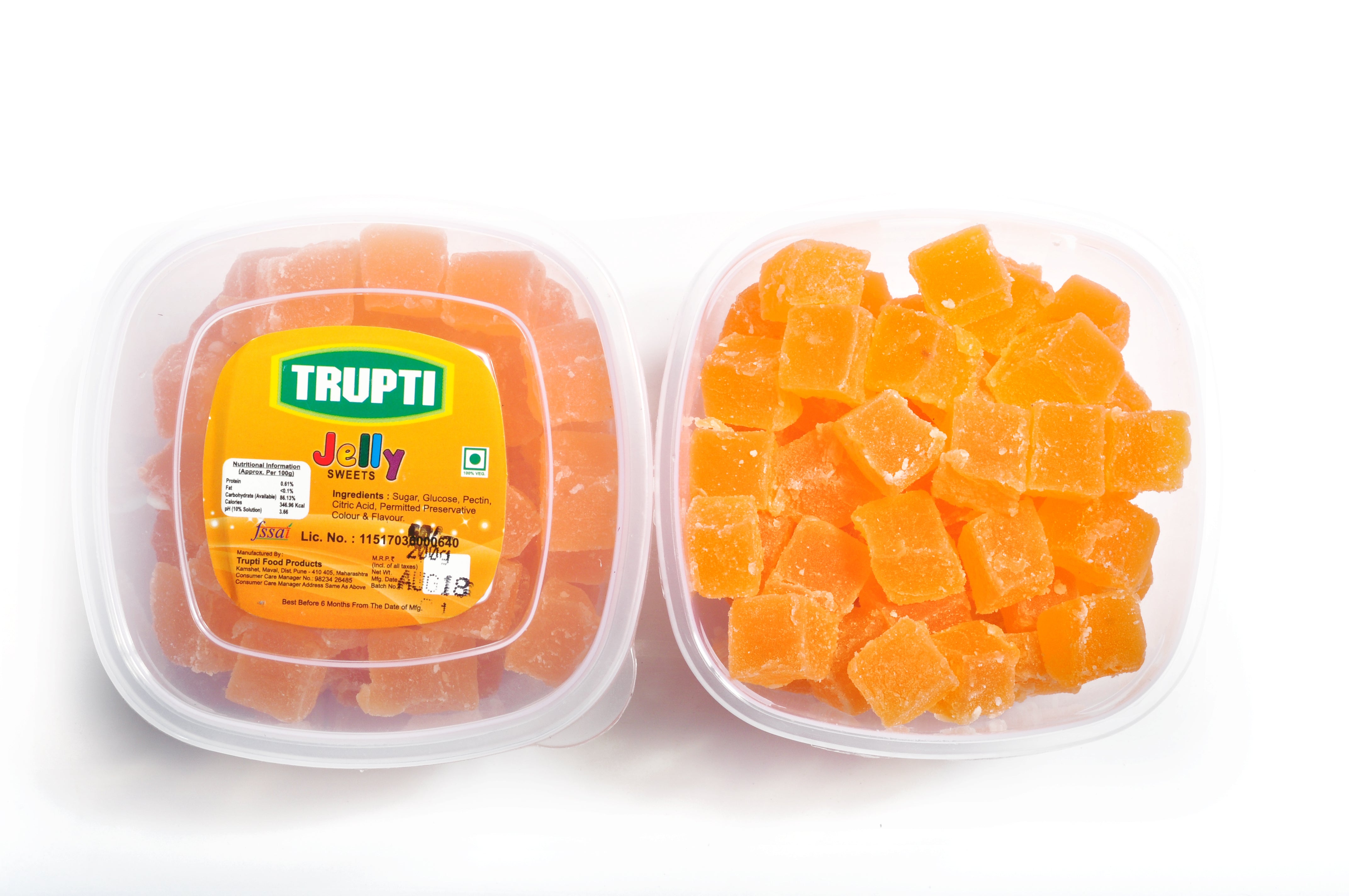 Mango Jelly cube with sugar coated (In container)