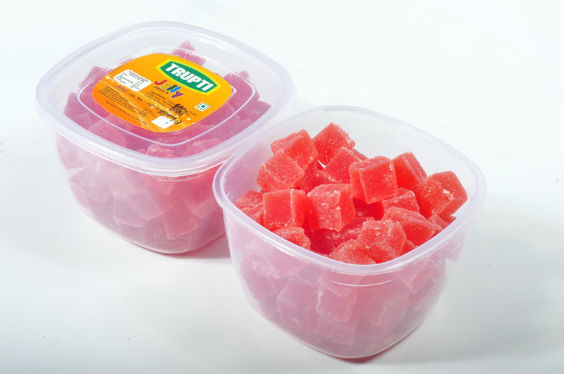 Strawberry Jelly cube with sugar coated (In container)