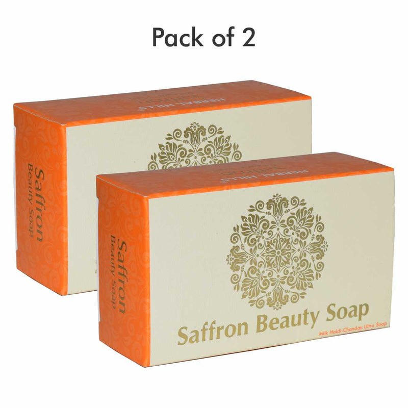 Herbalhills Saffron Soap Herbal Ayurvedic beauty soap - 100g, Natual Kesar-Haldi Chandan