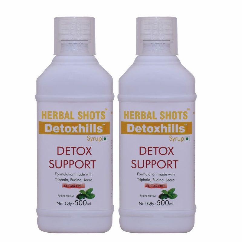 Herbal Hills Detoxhills Herbal Shots 500ml (Pack of 2) healthy detox drink, daily use, tasty, 30ml daily for cleansing toxins