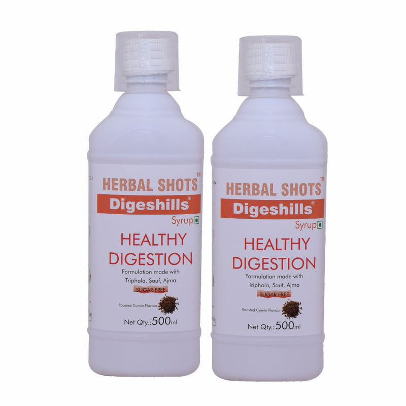 Herbal Hills Digeshills Herbal Shots 500ml (Pack of 2) Digestive syrup after food, digestion aid, natural syrup for all - flavoured ready to drink shots - Combo pack