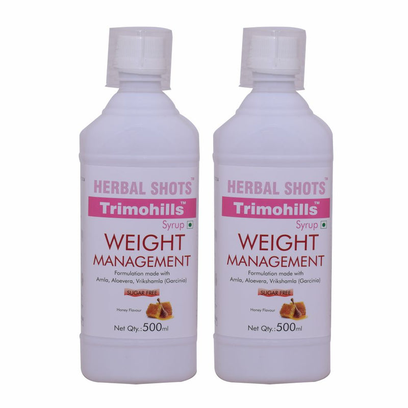 Herbal Hills Trimohills Herbal Shots 500ml (Pack of 2) Pure Weight Management syrup for improving metabolism and enhancing weight loss