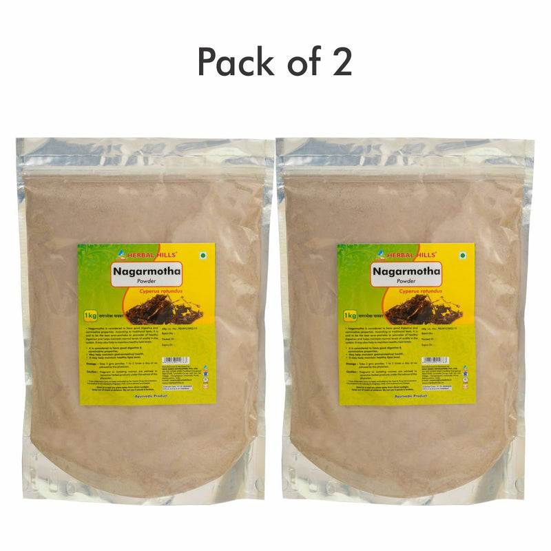 Herbal Hills Nagarmotha powder - 1 kg powder (Pack of 2) Natural Chitasan (Cyperus rotundus) Powder - Immunity & Digestion