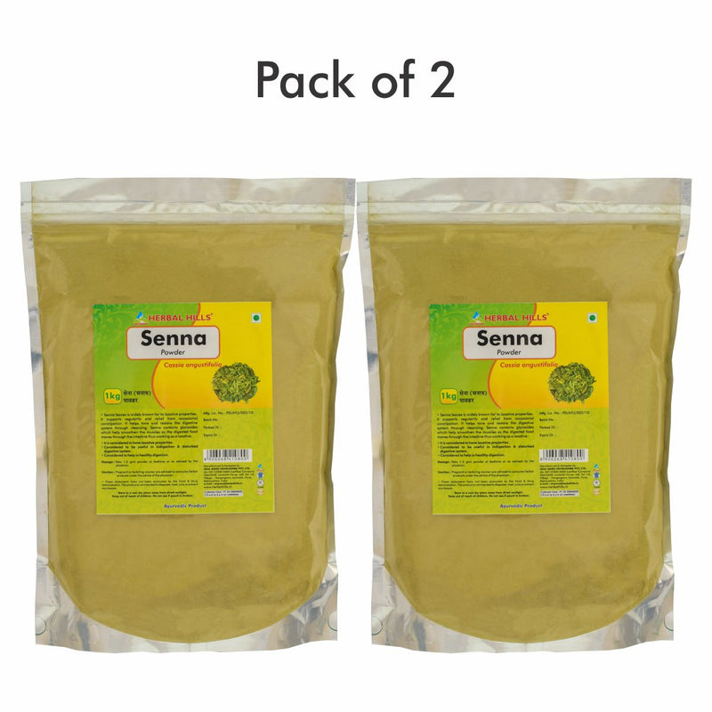 Herbal Hills Senna powder - 1 kg powder (Pack of 2) Natural cassia angustifolia Powder - Constipation cure