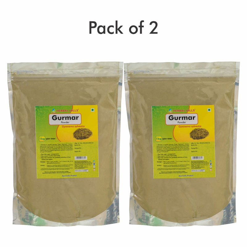 Herbal Hills Gurmar Powder - 1 kg powder (Pack of 2) Gudmar Natural Sugar Balance Powder Gymnema Madhunashini powder