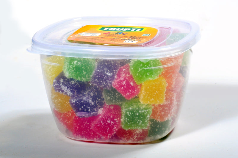 Jelly cube with sugar coated (Mix flavor in container)