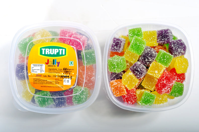 Jelly cube with sugar coated (Mix flavor in container)