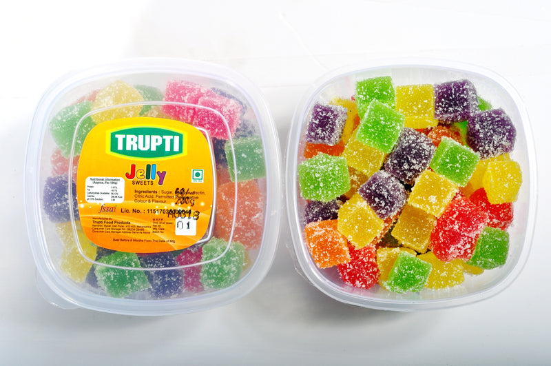 Jelly cube with sugar coated (Mix flavor in container)