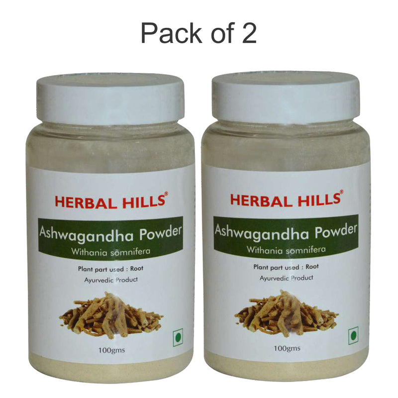 Herbal Hills Ashwagandha Powder - 100 gms (Pack of 2) Withania somnifera - For Vigor and vitality
