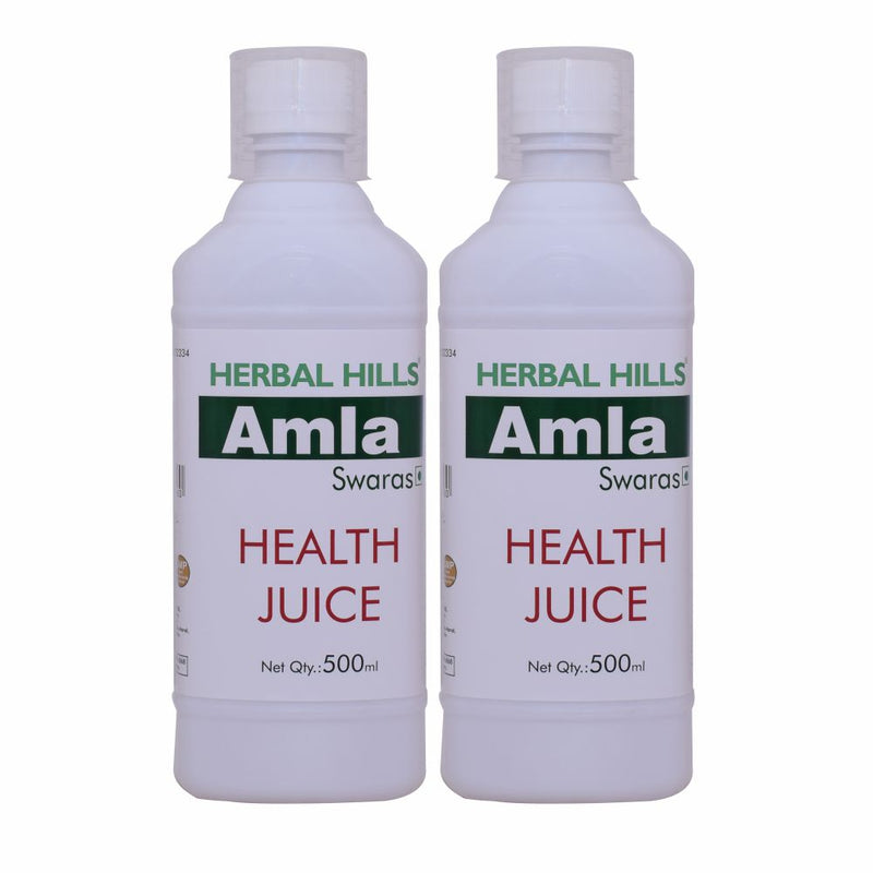 Herbal Hills Amla Juice (Combo) - 500 ml each(Pack of 2) Indian gooseberry natural juice, Rich in vitamin C- No artificial colour and flavour added