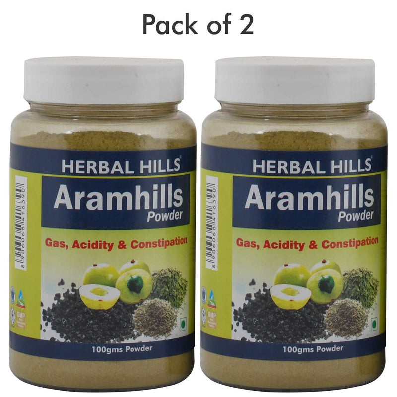 Herbal Hills Aramhills Powder - 100 gms (Pack of 2) - Ayurvedic Constipation Relief Powder - For Gastric And Acidity