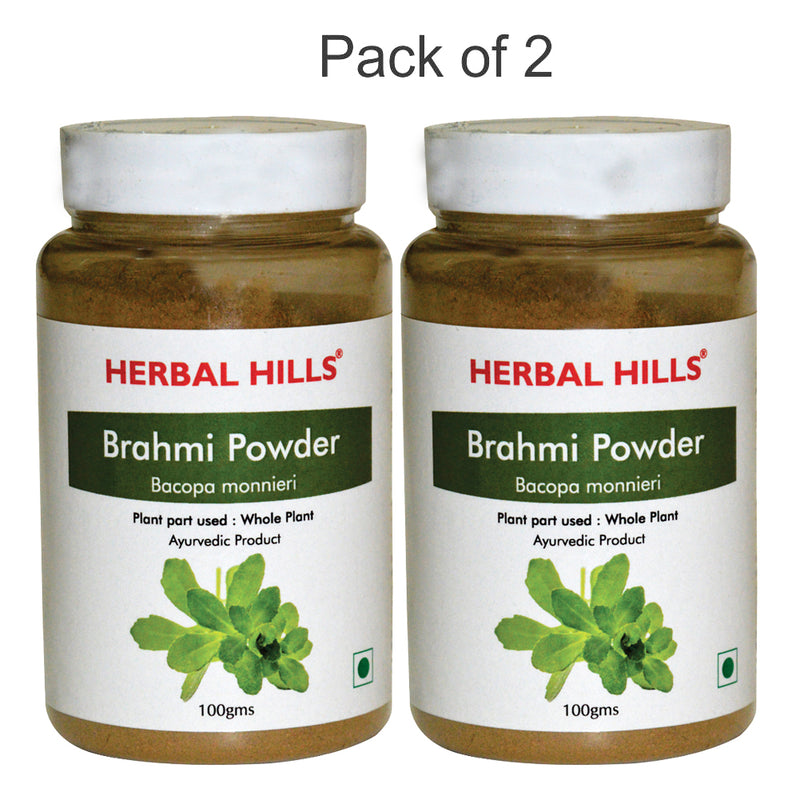 Herbal Hills Brahmi Powder - 100 gms (Pack of 2) Natural Brahmi leaves (Bacopa) - For Brain and memory
