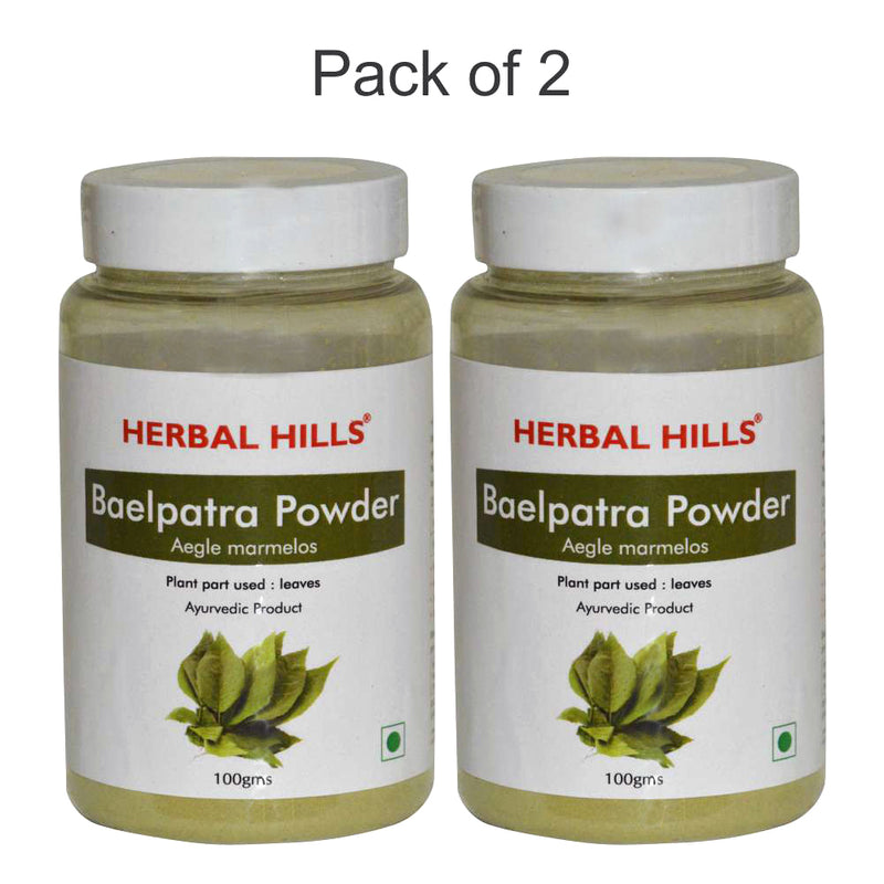 Herbal Hills Baelpatra Powder - 100 gms (Pack of 2) Bel patra or Bael leaf / Bilva (Aegle marmelos) For Sugar Balance, anti-inflammatory