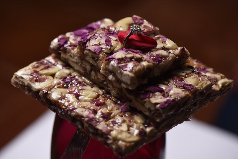 Rupam's Rose Petals and Kaju Chikki