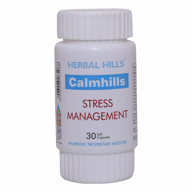 Herbal Hills Calmhills 30 Capsules (Each of 500mg) Soft gelatin capsule for calm mind, stress relief and improved concentration
