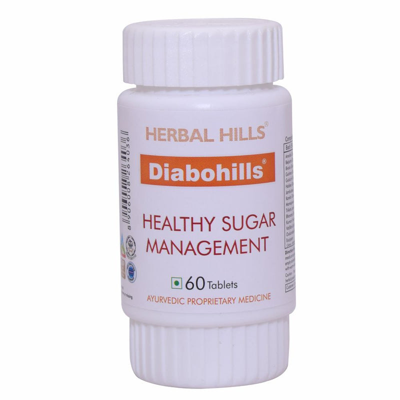 Herbal Hills Diabohills 60 Tablets -Diabetes Supplement - A Naturally Sourced Dietary Ayurvedic Formula - Controls Blood Sugar / Glucose