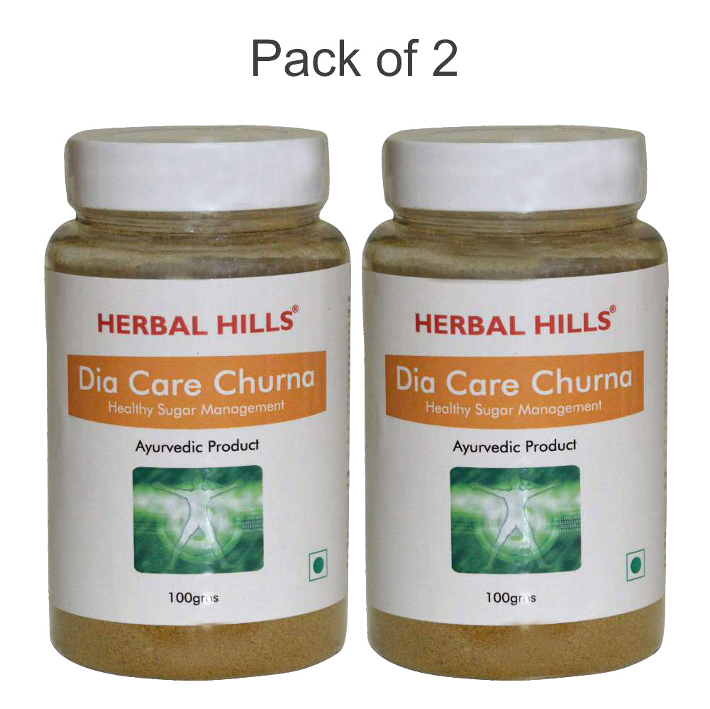 Herbal Hills Dia Care Churna - 100 gms (Pack of 2) Natural Sugar control Ayurvedic Churan Diacare (with Madhunashini)