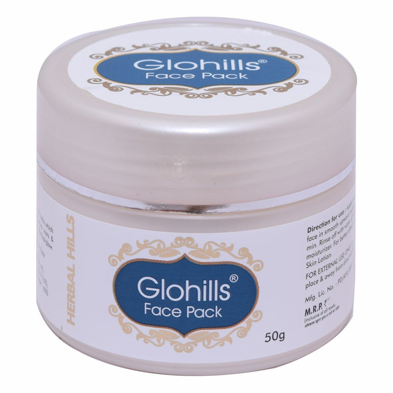 Herbalhills Glohills 50g Face Pack - Ayurvedic Moisturizing Exfoliating face pack for all skin types