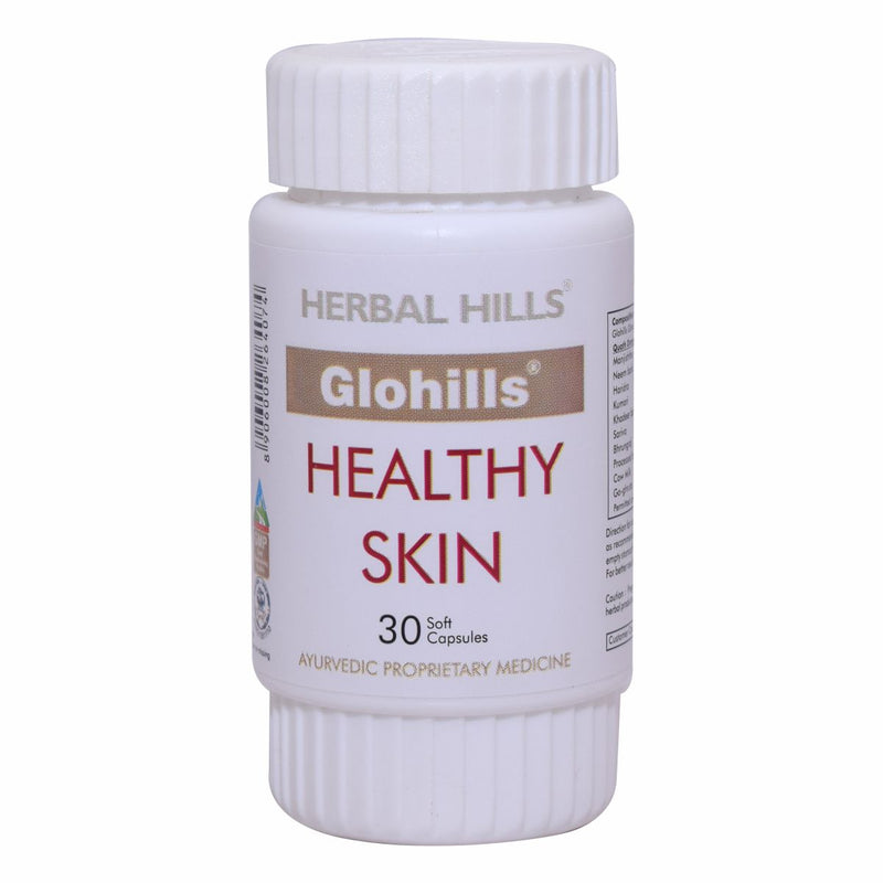Herbal Hills Glohills 30 Capsule - soft gel skin tonic capsule for healthy, smooth and blemish free skin