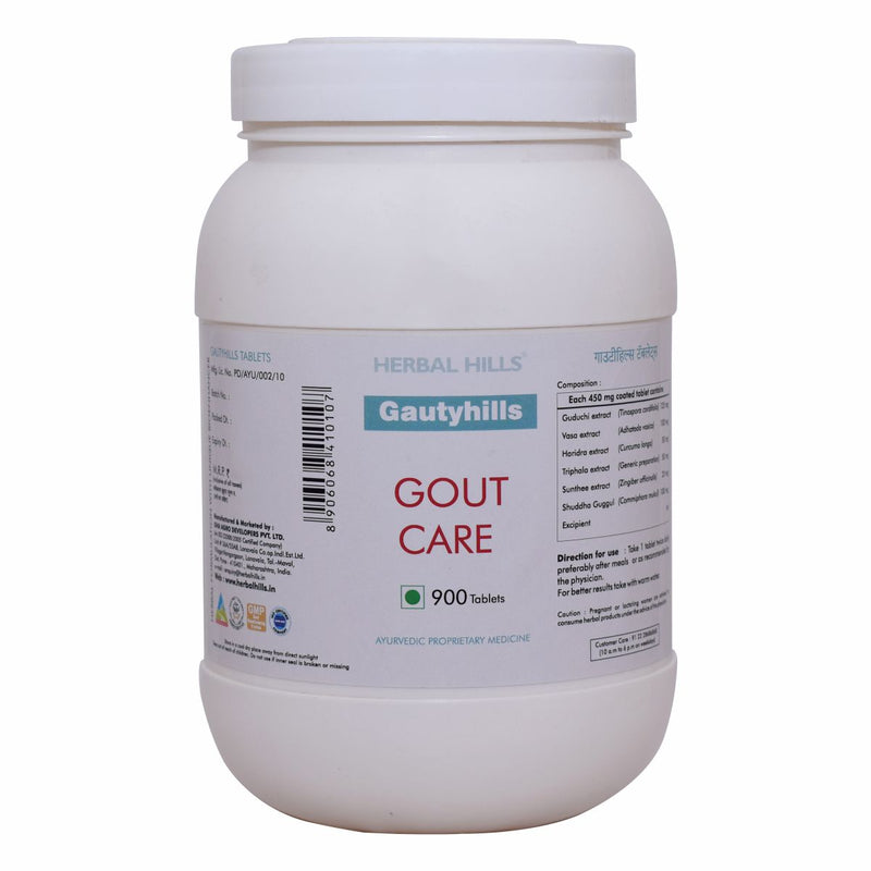 Herbal Hills Gautyhills - Value Pack 900 Tablets,  Gout Care, Uric Acid Support formula, High Potency Key ingredients designed to support Healthy Uric acid levels