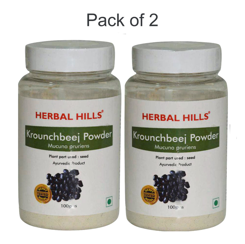 Herbal Hills Krounchbeej Powder - 100gms (Pack of 2) Natural Kaunch beej powder (Mucuna pruriens) - Male power