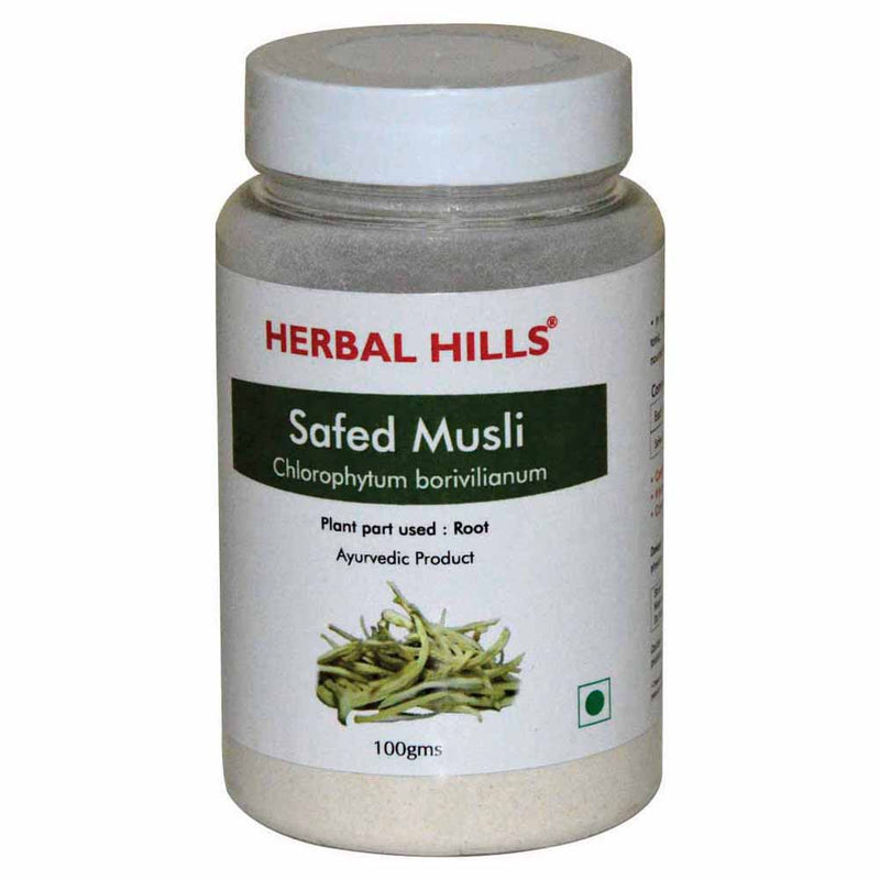 Herbal Hills Safed Musli powder - 100 gms powder Natural Musali powder (chlorophytum borivilianum) - Revitaliser