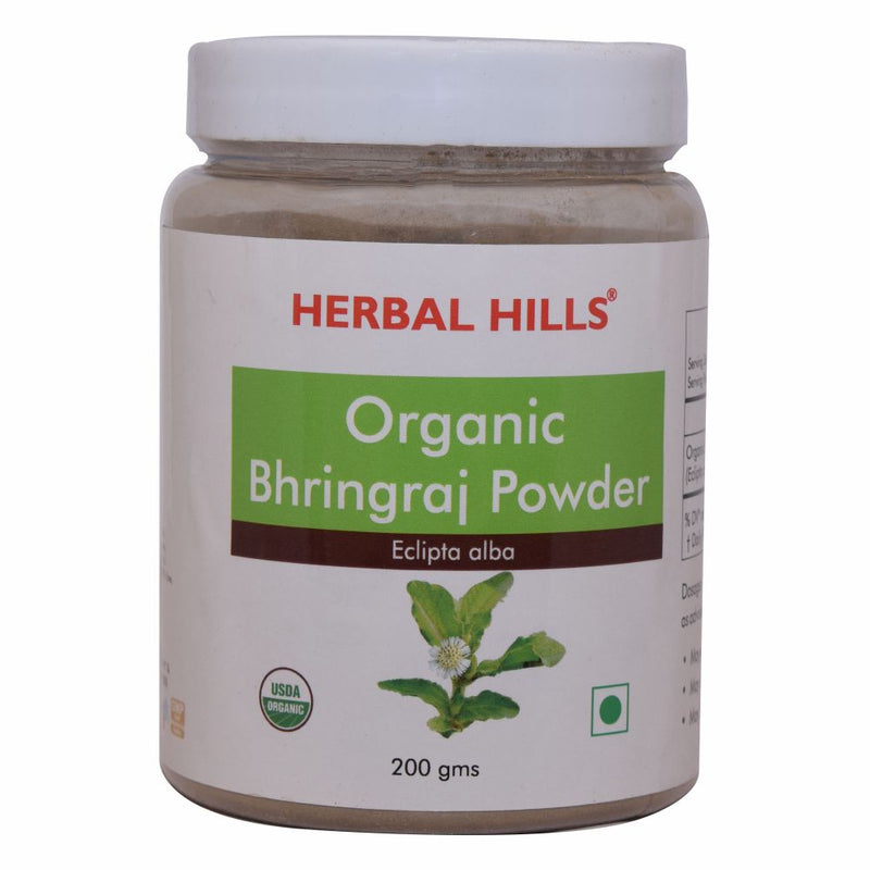 Herbal Hills Organic Bhringraj Powder 200gms - For hair growth & hair health