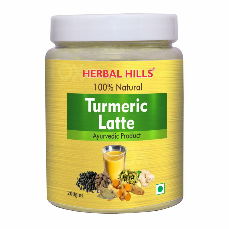 Herbal Hills Haldi Milk powder, Golden Turmeric Milk Latte (200 gms) jar packing