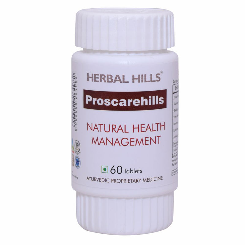 Herbal Hills Proscarehills 60 Tablets Prostate supplement for men with Gokshur, Varun, Pashanbhed and Guggul. Best suited for enlarged prostate- Reduce frequent urination