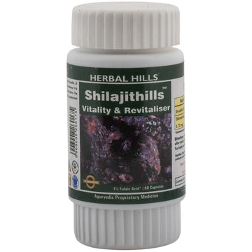 Herbal Hills Shilajithills 60 Capsule, vigor, vitality, strength tonic Shilajit / Asphaltum - 375 mg Pure extract in a Capsule