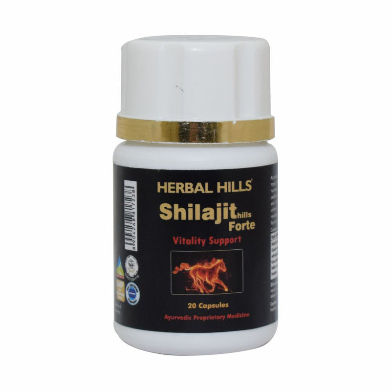 Herbal Hills Natural Premium Quality Shilajithills Forte - Men's Health Supplement - 20 Herbal Capsules