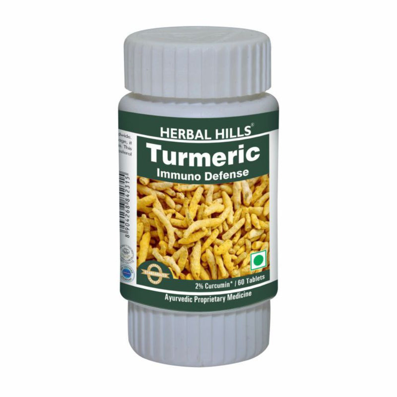 Herbal Hills Turmeric 60 Turmeric/ Curcuma/Curcuma longa -500 mg Pure  powder and extract blend in a Tablets, Anti-bacterial Properties, Inflammation Reduction