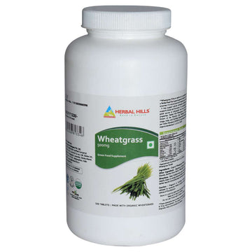 Herbal Hills Wheatgrass - Value Pack 500 Tablets - Wheatgrass supports healthy body functions, Pure Plant-based product - Rich Fiber, Chlorophyl, Antioxidant