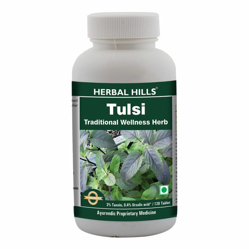 Herbal  Tulsi 120 Tablets Tulsi Tablets  500 mg Pure powder and extract blend of Tulsi leaves in a Tablets